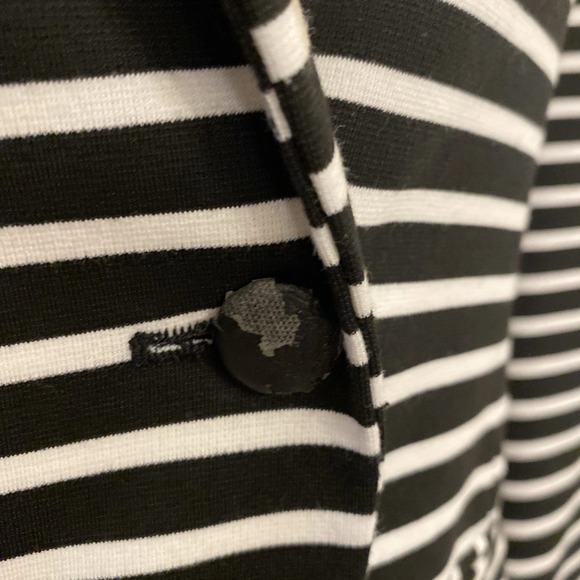 Mossimo Blazer M Womens Black White Striped Business Career Office Jacket Preppy - Picture 11 of 12